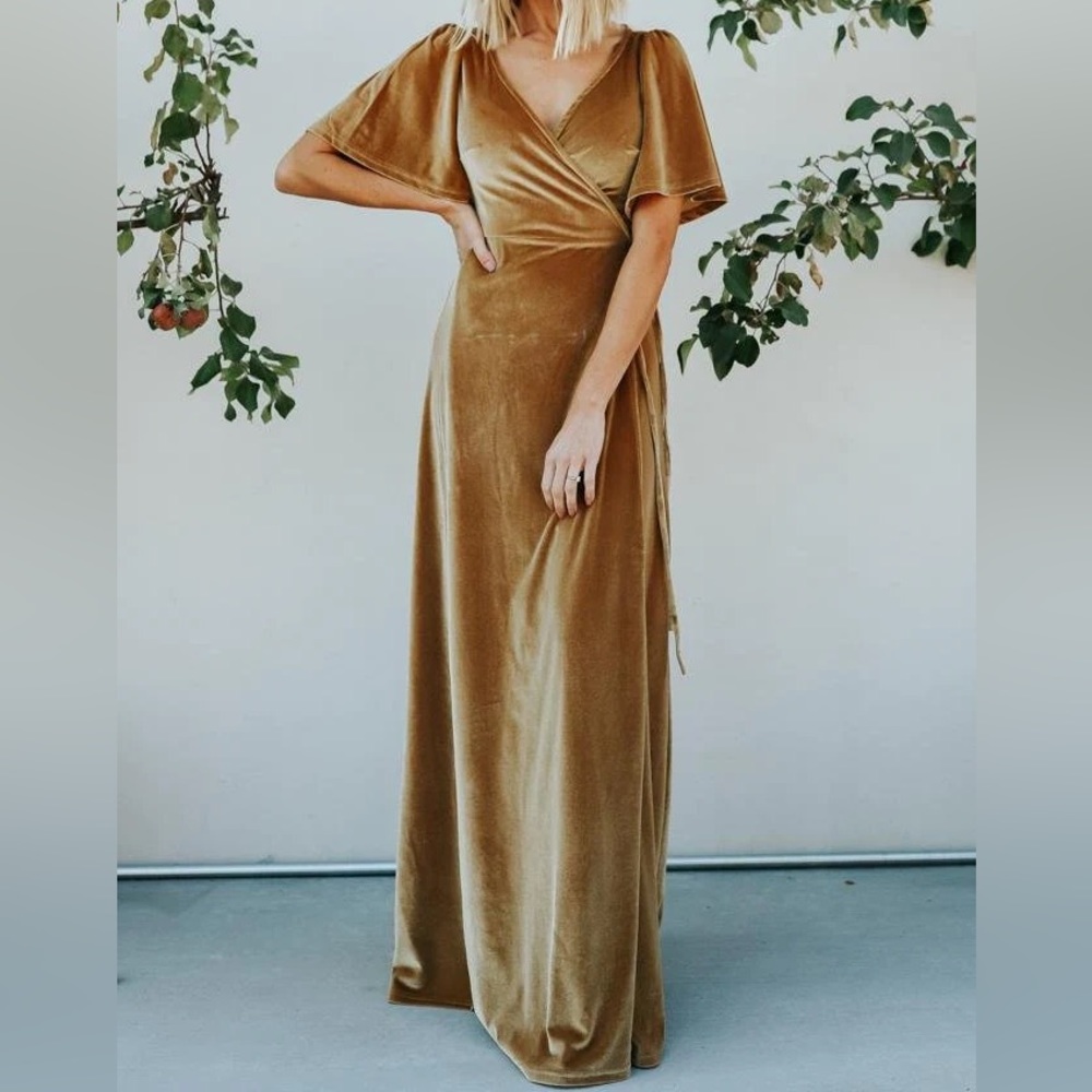 Velvet Wrap Maxi Dress